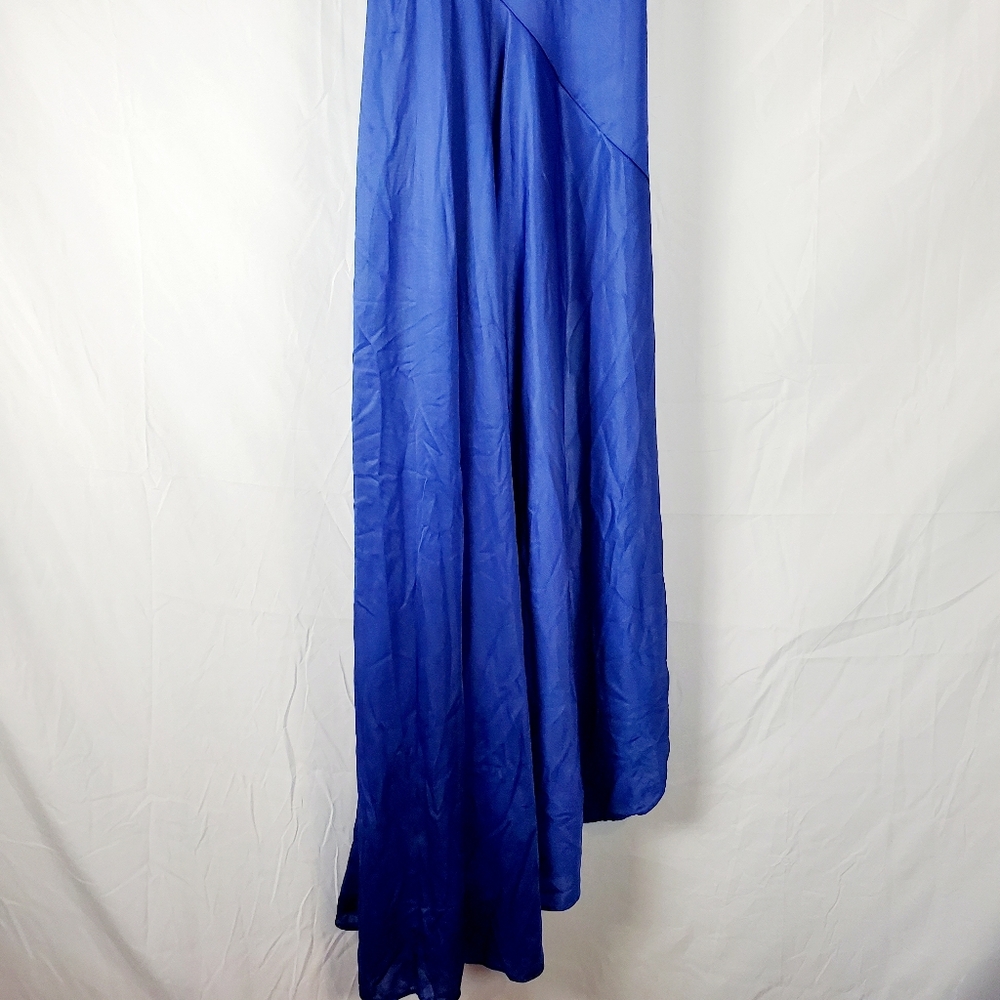 Vintage Blue Asymmetrical Slip Dress - Picture 3 of 6